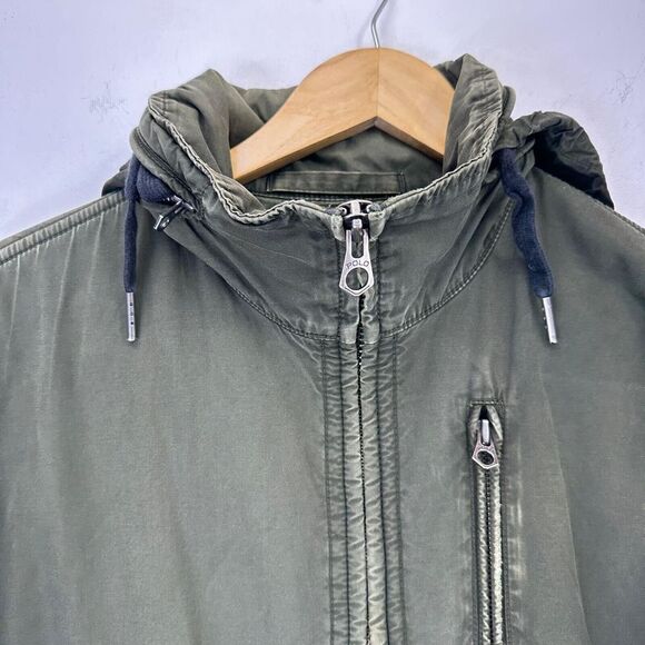 VTG 80s Polo Ralph Lauren Olive Fleece Hidden Hood Full Zip Jacket Patch Logo XL - Picture 13 of 14